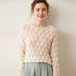 Maglione Pullover in Cashmere a forma di piuma morbida di lusso nuovo alla moda da donna - Product Image 2