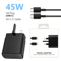 Chargeur de téléphone portable USB C 45W PD, adaptateur de charge rapide mural, prise pliable UK, chargeurs de voyage et de maison