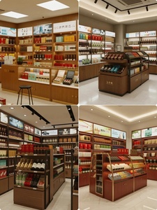 Exhibidor Comercial LED Ecológico de Alta Resistencia para Tabaco, Licores, Vino y Cigarrillos, con Acabado Barnizado y Estantes en Escalera para Tiendas Minoristas - Product Image 5