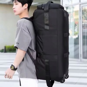 Free Sample Large Waterproof Soft Panel Roller <b>Camping</b> <b>Trolley</b> Luggage Bag Duffel Rolling Wheeled Gym Sports Backpack Travel - Product Image 2