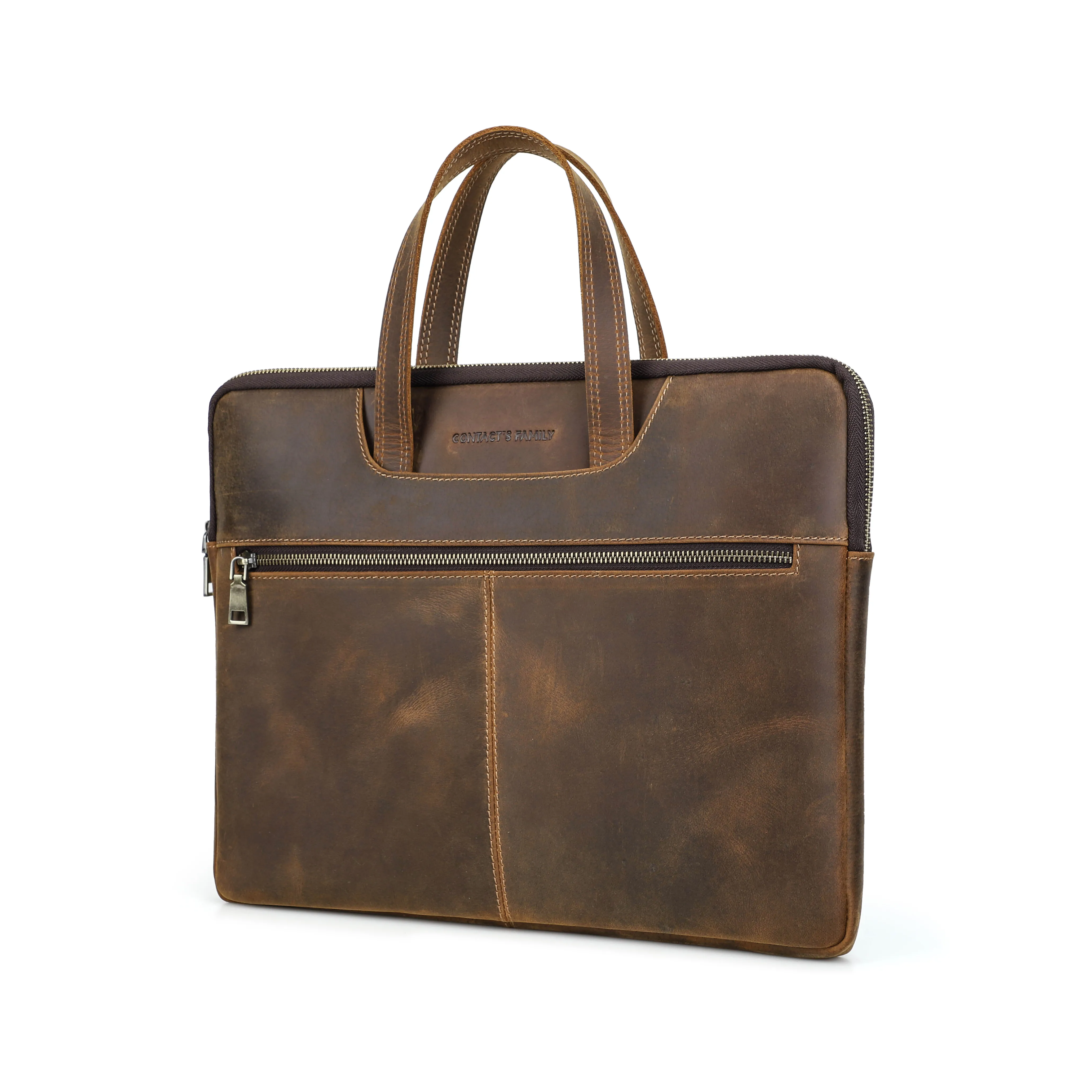 Toptan özel Vintage deri laptop çantası evrak çantası kabuklar İnce deri laptop çantası Macbook çantası Pro 16 inç