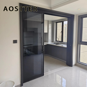 Puerta Corredera de Vidrio y Aluminio Blanco Puro AOSTTER con Diseño Minimalista Contemporáneo y Sistema de Deslizamiento Sin Interrupciones para Estudio - Product Image 4