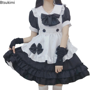 新しい可愛いロリータメイド服、大きなリボン付きロリータドレス、ピンク＆ブルーの甘い日本の衣装、プラスサイズS-3XL、アニメコスプレパーティー用 - Product Image 1