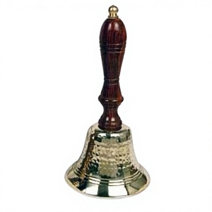 Campana de mano artesanal de Metal, campana pulida dorada de latón con asas de madera, eventos navideños, decoración de boda, venta de campanas - Product Image 1