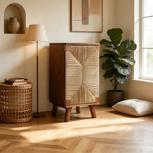 Buffet à 2 portes en bois <span class=keywords><strong>de</strong></span> frêne tressé, meuble d'entrée <span class=keywords><strong>de</strong></span> luxe pour villa, meuble <span class=keywords><strong>de</strong></span> rangement <span class=keywords><strong>de</strong></span> chaussures moderne et organique pour le Moyen-Orient - Product Image 3