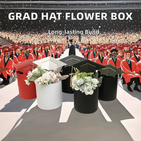 Graduation ensemble de trois pièces élégant fleur fraîche seau boîte artisanale étanche estampage Technique pour chapeau câlin cadeau donnant