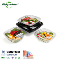 Wegwerp plastic PET koekjes-/delenbakje met tamper evident sluiting voor voedsel, wegwerp snack-/noten-/fruitbakje