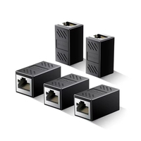 SAIBANGZI 2 pièces Adaptateur d'extension de câble Ethernet RJ45 Femelle-Femelle en ABS
