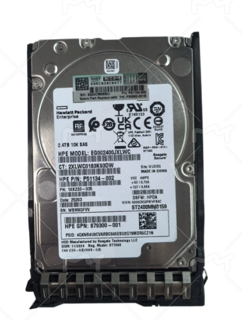 HPE P28352-B21 P30562-001 2.4TB 10kRPM 2.5in SAS 12G BC Mission Critical G10+ HDD
