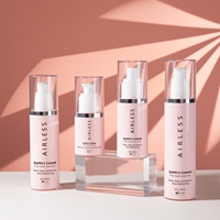 Emballage cosmétique personnalisé en acrylique doré, argenté et rose de 30 ml, crème hydratante antioxydante, lotion, vaporisateur, flacon pompe sans air