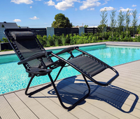 Chaise inclinable zéro gravité de qualité supérieure, chaise longue pliable avec appui-tête réglable pour patio et bureau