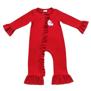 圣诞红色刺绣圣诞老人拉链罗柏服装RTS批发儿童服装儿童精品服装设计师婴儿和c