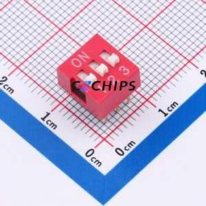 DS-03R DIP Switch Through hole Component (THT)-6P,9.1x9.9mm Switch Flat Toggle, Raised Type Single Pole Single Throw 3 PC Pin - Product Image 1