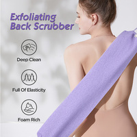 Exfoliante Corporal de Nailon Ecológico, Exfoliante de Espalda Extra Largo, Toallita para Ducha, Limpieza Profunda de Poros