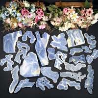 Dalles de cristal brut de jade corail bleu naturel de haute qualité en gros, pour cadeau et décoration intérieure, cadeau de la Saint-Valentin
