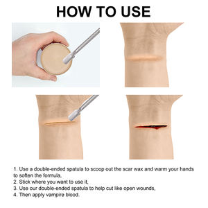 Kit de <span class=keywords><strong>maquillage</strong></span> à effets spéciaux pour <span class=keywords><strong>Halloween</strong></span>, crayons de silicone écologiques non toxiques, fausses plaies et cicatrices pour le visage et le corps, peinture corporelle, cosplay - Product Image 5