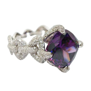 UM Jewelry Modern 925 <b>silver</b> amethyst Zircon <b>ring</b> is suitable for daily wear by both <b>men</b> and women, wedding anniversary gift - Product Image 1
