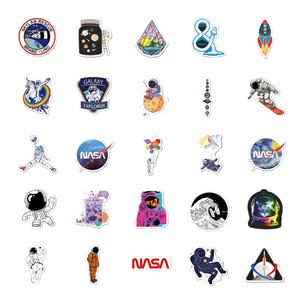 50 Buah Nasa Astronot Luar Angkasa Manusia Luar Angkasa Roket Bulan Bintang Keren Pasang Label untuk Botol Kulkas Bagasi Laptop Stiker Kartun - Product Image 3