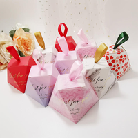 Kreative Diamantförmige Handgefertigte Verpackung Geschenkbox für Süßigkeiten und Schokolade mit Goldfolie für Hochzeit, Geburtstag und Festlichkeiten
