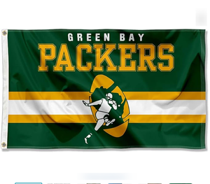 ธงลายทางทีมกรีนเบย์แพคเกอร์ส ขนาด 3x5 ฟุต สำหรับตกแต่งสวน สนามหญ้า รถยนต์ ออกแบบเองได้ ขายส่ง - Product Image 3