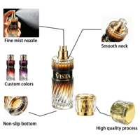 Flacons de parfum de haute qualité de la marque VISTA, boîte d'emballage personnalisée avec logo, luxe noir, 10 ml/20 ml/30 ml/100 ml, verre anti-fuite, col à sertir