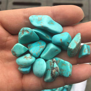 Toptan cilalı turkuaz işlenmemiş taş mavi taş eskitme taş yeşil kristal takla taşları reiki - Product Image 6