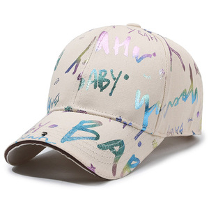 OEM ODM Gorra de Béisbol con Estampado de Letras, Laminado Láser, Degradado, Algodón Suave, Fábrica BSCI, Marcas, MOQ 50, Muestra Rápida en 3 Días - Product Image 1
