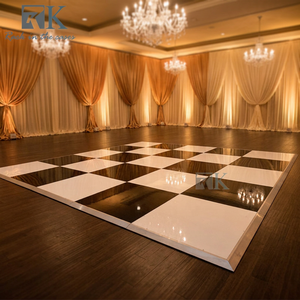 Décoration de mariage intérieure et extérieure, piste de danse, sol blanc et noir à carreaux - Product Image 2