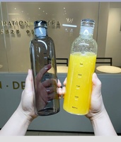 Vente en gros 500ml Portable GYM clair logo personnalisé tasse à boire en plastique transparent givré sport bouteille d'eau avec marqueur de temps