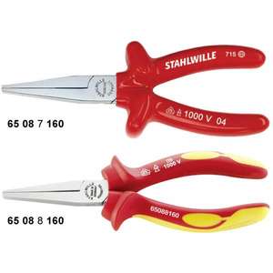 Stahlwille คีมจมูกแบน, คีมปากจิ้งจกหุ้มฉนวนกันความร้อน4018754036493 1000V แบบ65087160 - Product Image 1