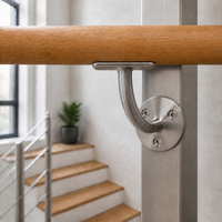 Supports d'escalier en acier inoxydable robustes pour extérieur, pour la soudure de rampes courbes, fixation murale, résistants à l'eau, design moderne