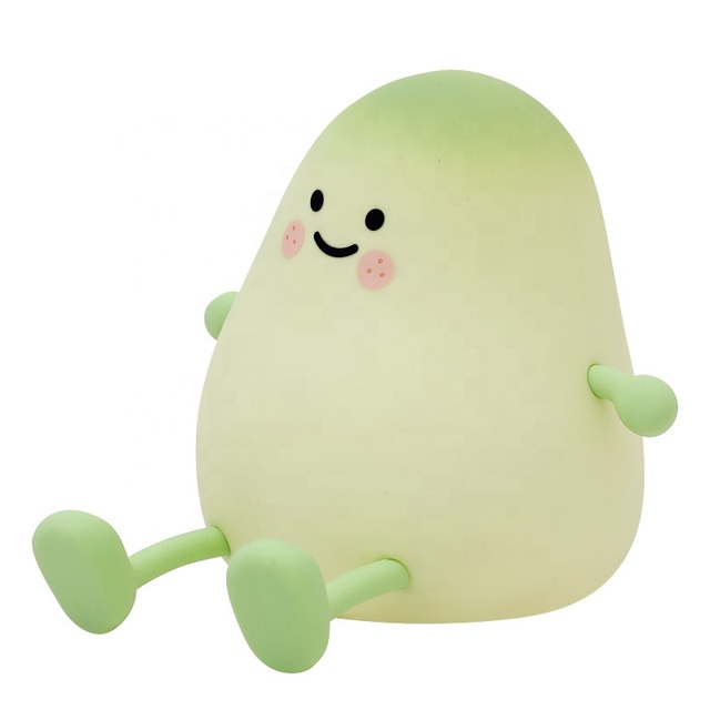 Cute Mango Night Light USB Rechargeable Silicone Pat Lamp Soft Light for the Eyes Bedside Lamp