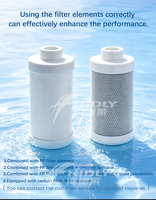 Filtre à eau intelligent OEM/ODM en fibre de carbone PP avec affichage de la température et indicateur de durée de vie du filtre pour l'élimination du chlore