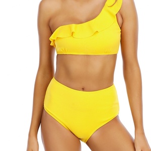 Maillot de bain sexy personnalisé de haute qualité, dos nu, asymétrique, 2 pièces, en Spandex/Polyester, séchage rapide, avec string en V - Product Image 1