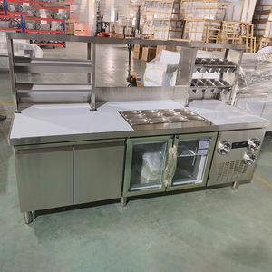 Comptoir de bar à thé boba, comptoir de bar à eau pour thé aux bulles, comptoir de travail en acier inoxydable pour thé aux bulles - Product Image 5