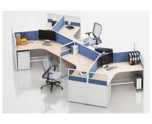 Bureau et poste de travail modulaires convertibles modernes avec design en panneaux de bois, vente directe d'usine - Product Image 2