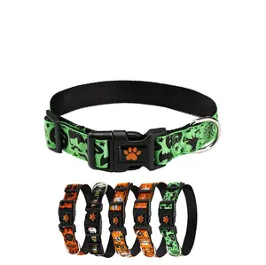 Hallowmas Series Designer Nylon Small Dog Collar Training Big Cats Pet All Saints' Day Quick Release Custom Dog Collars For Dog