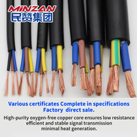 MINZAN Câble d'alimentation flexible d'isolation PVC personnalisé 3x2.5mm 3 noyaux 4C * 35 Sq.MM Rouleau d'emballage fils électriques