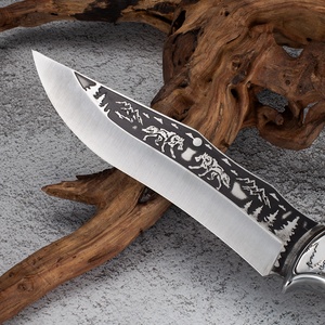 Cuchillo Bowie de Hoja Recta para Camping, Acero Inoxidable, Mango de Madera, 4mm de Grosor, Multiusos, OEM - Product Image 4