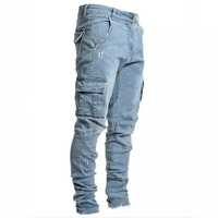Pantalons décontractés pour hommes Vêtements de grande taille usés Jeans cargo micro-élastiques serrés coupe slim pour hommes
