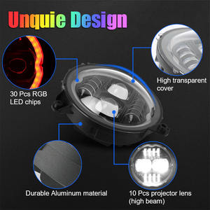 ไฟหน้า LED รุ่น N2 2025 อัพเกรด RGB/W พร้อมไฟวิ่งกลางวัน ความสว่าง 5200 ลูเมน มาตรฐาน IP68 สำหรับรถจี๊ป แรงเลอร์ <span class=keywords><strong>JL</strong></span> ปี 2019-2021 - Product Image 5