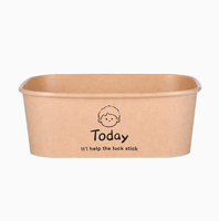 Boîte à salade carrée/rectangulaire en papier kraft biodégradable jetable, boîte à nouilles, boîte à pâtes, boîte d'emballage alimentaire, boîte à gâteau, dessert, déjeuner