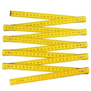 200cm doppelseitige metrische Skala bedruckte Klapp lineale Faltbarer Tischler Holz bearbeitungs lineal Gelbe Farbe 10 Weiß