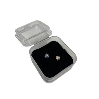 Boîte de présentation de pierres précieuses, boîte à bijoux noire avec couvercle à fermoir transparent et coussin en velours pour décoration, pierres précieuses, pièces de monnaie