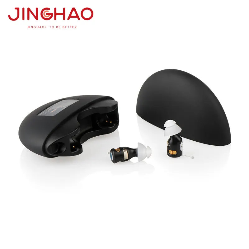 Hearing Aids And Prices JINGHAO Fashion Like An Earbuds Set Rechargeable Mini Invisible Hearing Aids For The Deaf
