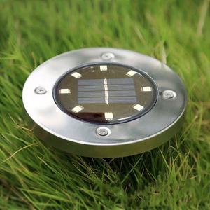 Tahan Air Disk Lampu Lantai Spike Solar Tanah 12LED Lampu Lampu Taman untuk Outdoor - Product Image 3