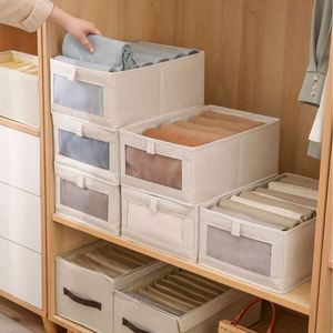Foldable Fabric Cabinet Drawer Thick Cotton Linen Woven <b>Storage</b> Box Aluminum Metal PP Plastic for <b>Clothes</b> <b>Storage</b> - Product Image 3