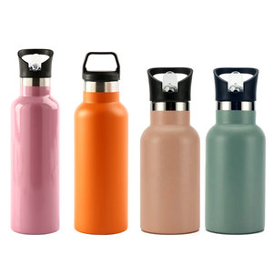 Bouteille d'eau isotherme SilverJet 350ml 500ml 600ml 750ml 1000ml en acier inoxydable sans BPA avec couvercle à paille pour extérieur et bureau - Product Image 1