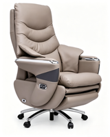 Chaise de bureau exécutive en cuir PU au design moderne, chaise de jeu avec massage, soutien complet du corps, hauteur réglable, cadre en aluminium