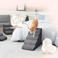 3 Niveaux Fond Antidérapant Amovible Eco Friendly Dog Ramp For Bed Pet Escaliers Orthopédique Luxe Trois Marches Mousse à Mémoire Escaliers pour Chiens